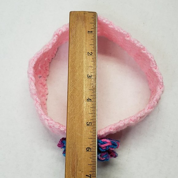 Woman's Handmade Crochet 2 Scrunchies and Flower Headband Bubblegum Multicolor - Picture 10 of 12
